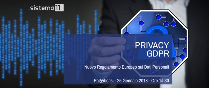 Evento: Nuovo Regolamento Europeo sulla Privacy – GDPR – 25/01/2018 Poggibonsi Ore 14,30